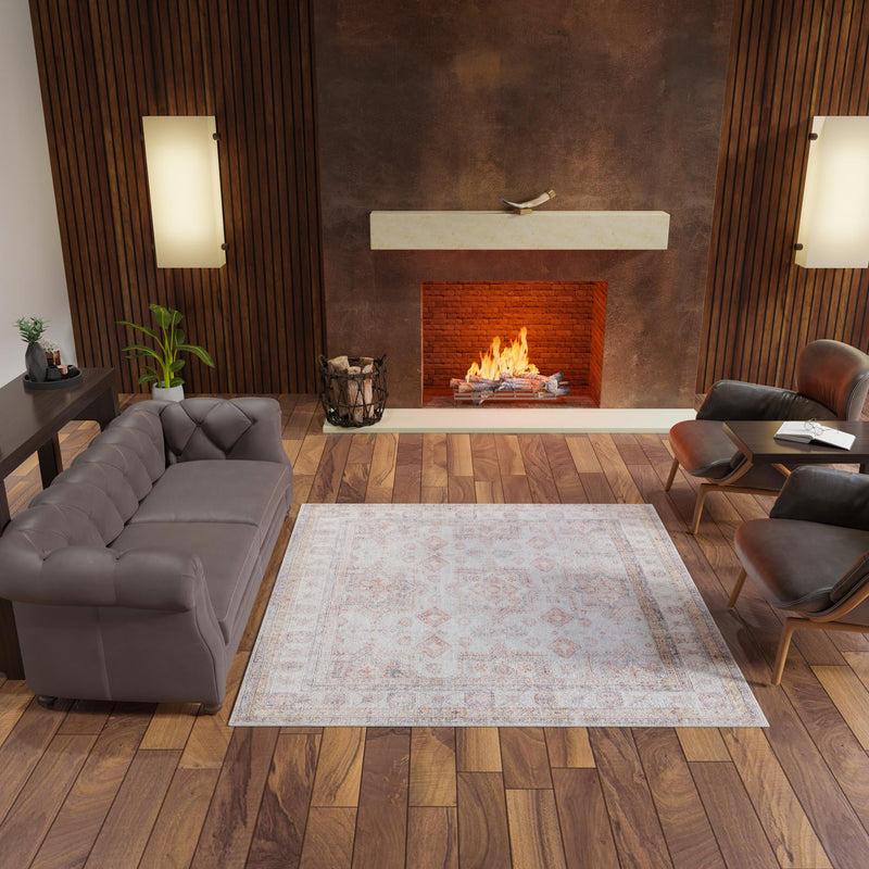 Heritage Elegance Collection Area Rug - Neuschwanstein Square Ivory lifestyle 187