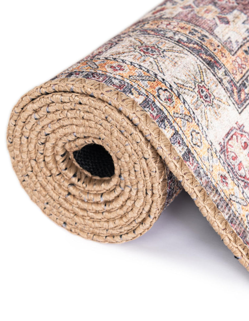 Heritage Elegance Collection Area Rug - Neuschwanstein Rectangle Antique Rose Pink lifestyle 45
