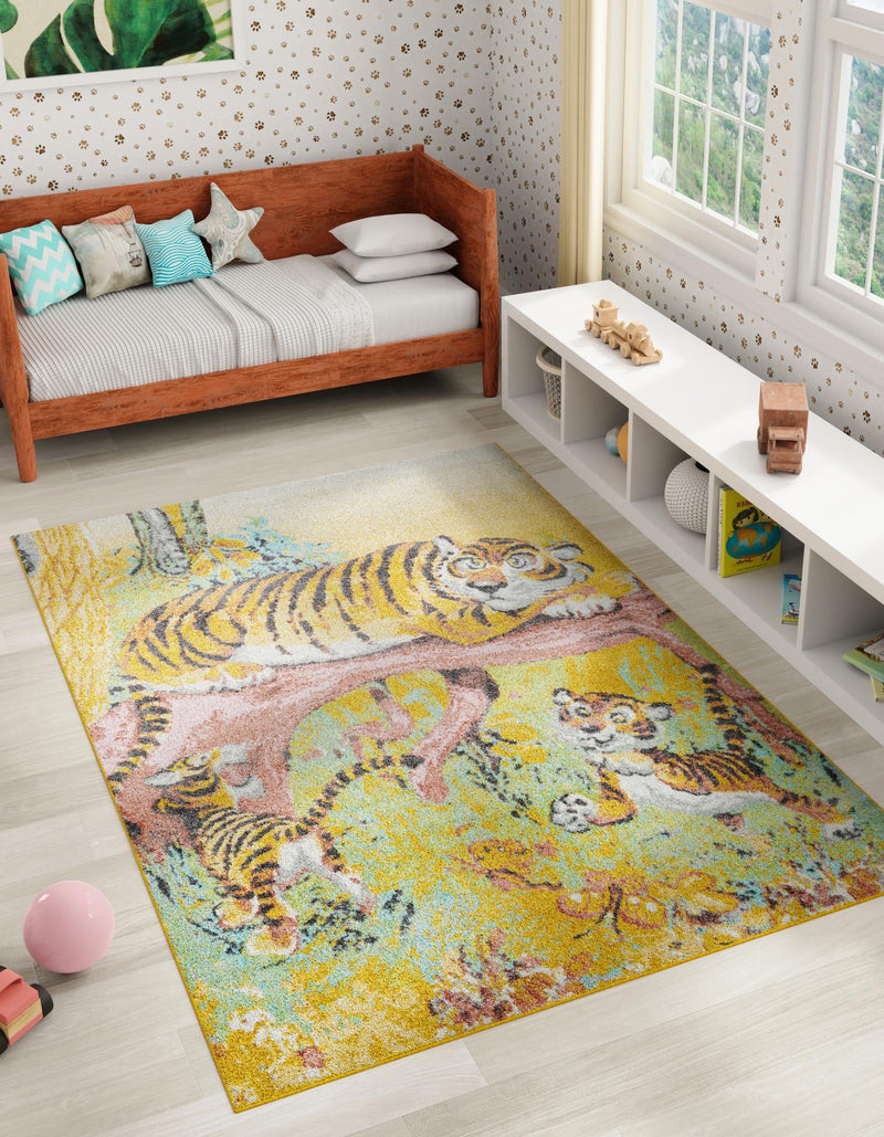 Playful Patterns Collection Area Rug - Groove Rectangle Multi lifestyle 2