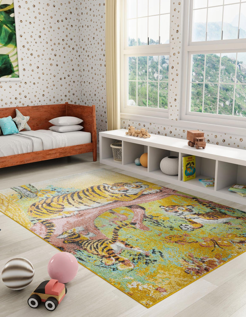 Playful Patterns Collection Area Rug - Groove Rectangle Multi lifestyle 3