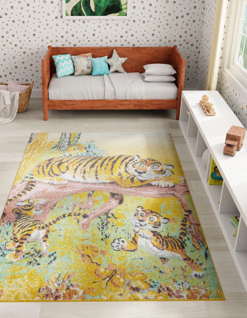 Playful Patterns Collection Area Rug - Groove Rectangle Multi lifestyle 4