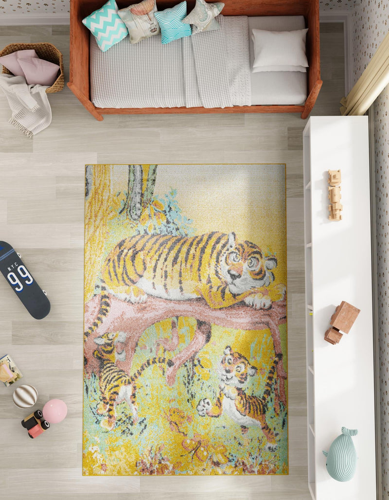 Playful Patterns Collection Area Rug - Groove Rectangle Multi lifestyle 15