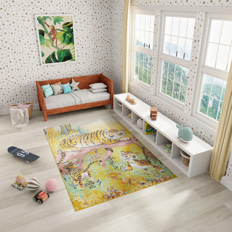 Playful Patterns Collection Area Rug - Groove Rectangle Multi lifestyle 16