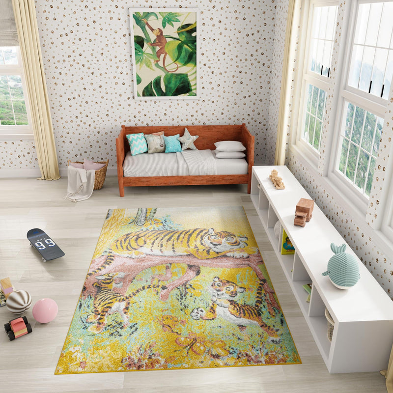 Playful Patterns Collection Area Rug - Groove Rectangle Multi lifestyle 18