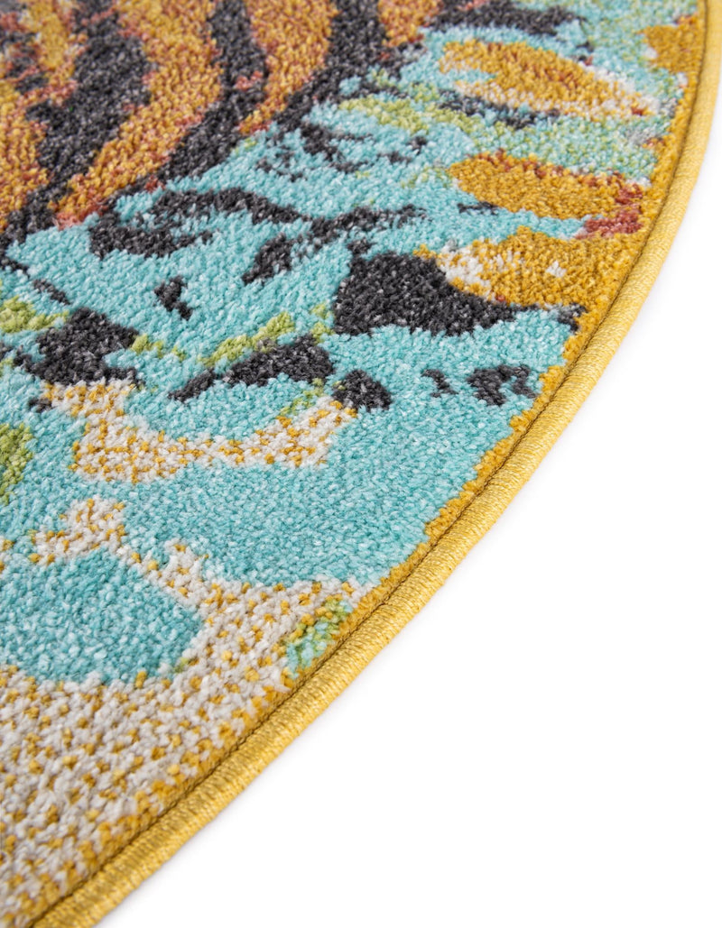 Playful Patterns Collection Area Rug - Groove Round Multi lifestyle 40