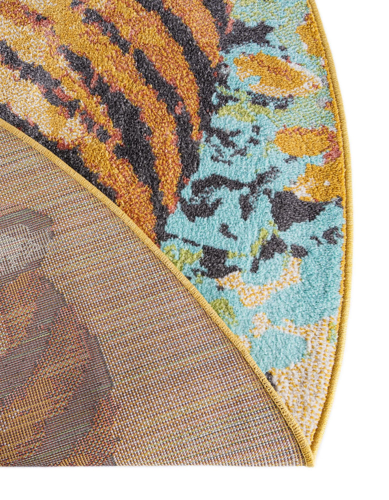 Playful Patterns Collection Area Rug - Groove Round Multi lifestyle 44