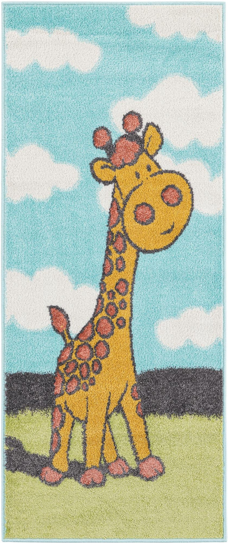 Playful Patterns Collection Area Rug - Frolic Runner Blue lifestyle 21