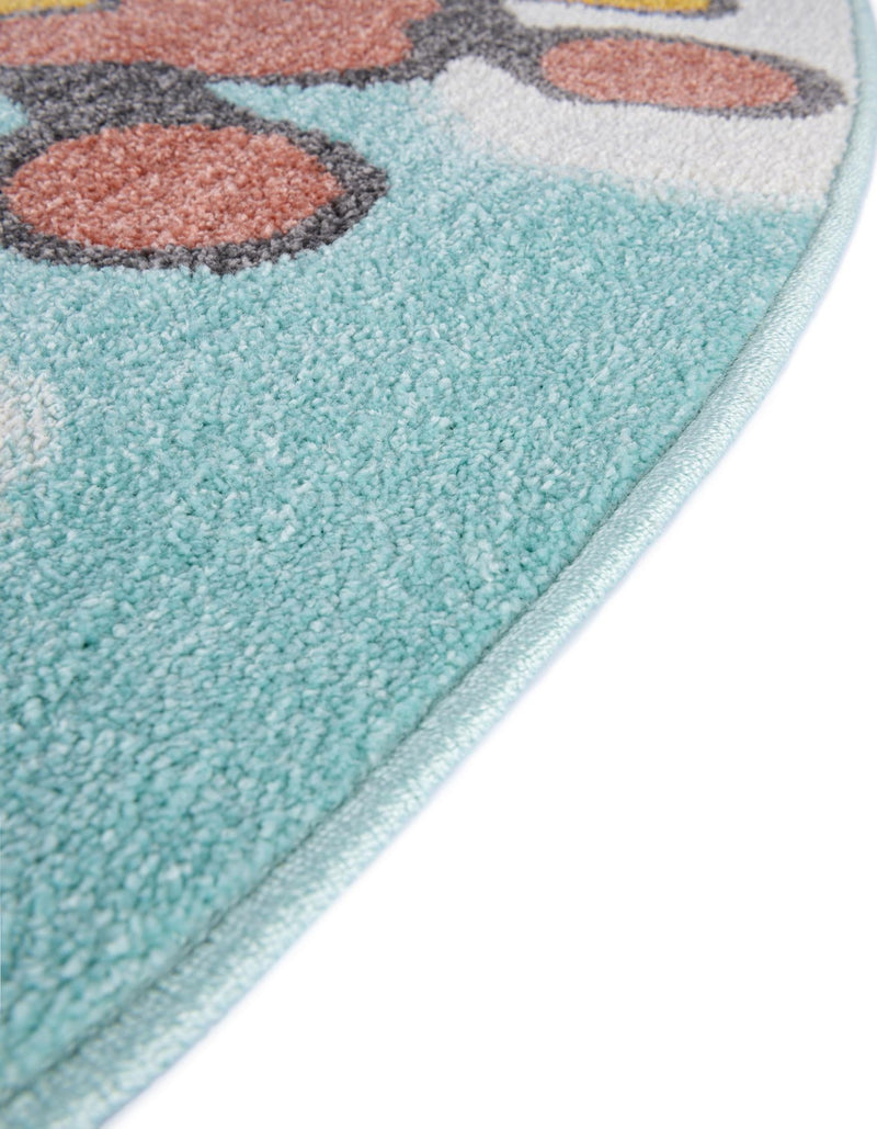 Playful Patterns Collection Area Rug - Frolic Round Blue lifestyle 33