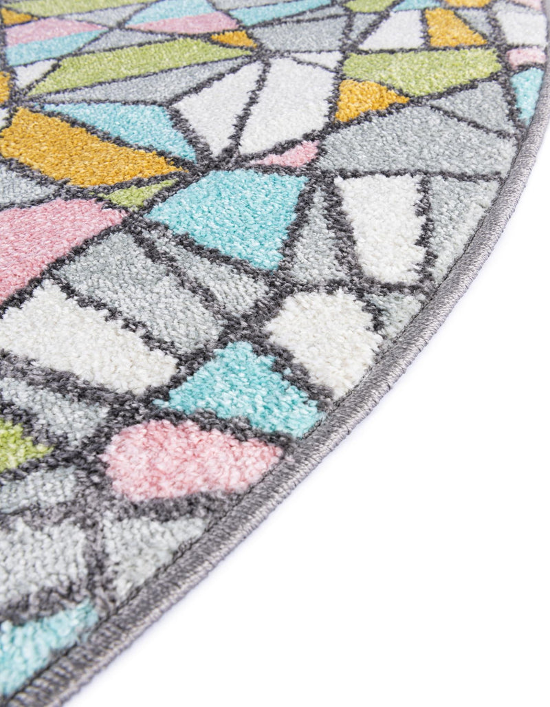 Playful Patterns Collection Area Rug - Chromatic Round Multi lifestyle 34
