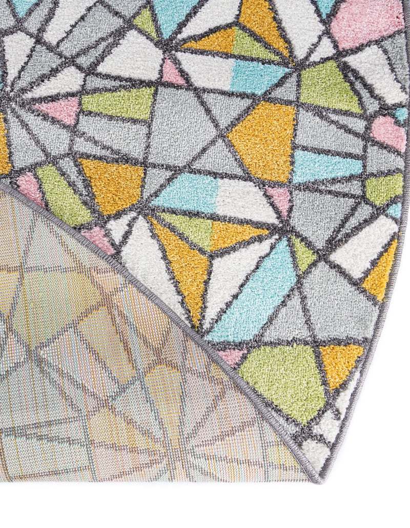 Playful Patterns Collection Area Rug - Chromatic Round Multi lifestyle 38