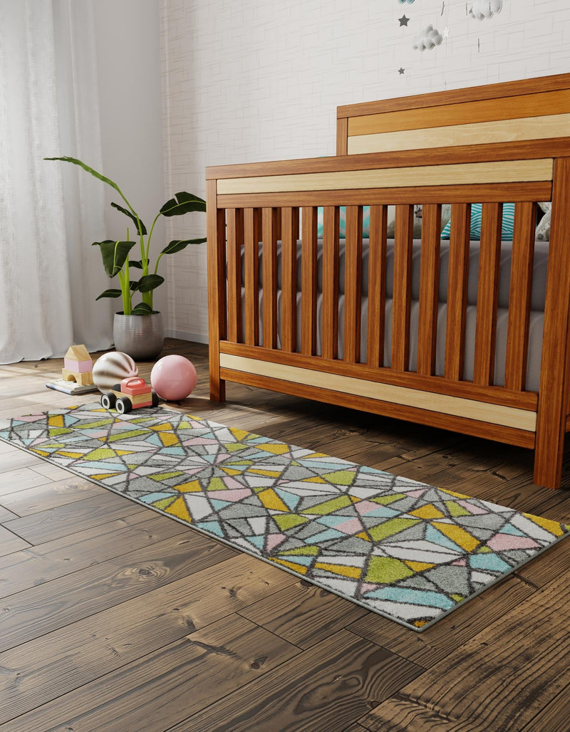 Playful Patterns Collection Area Rug - Chromatic Runner Multi lifestyle 25