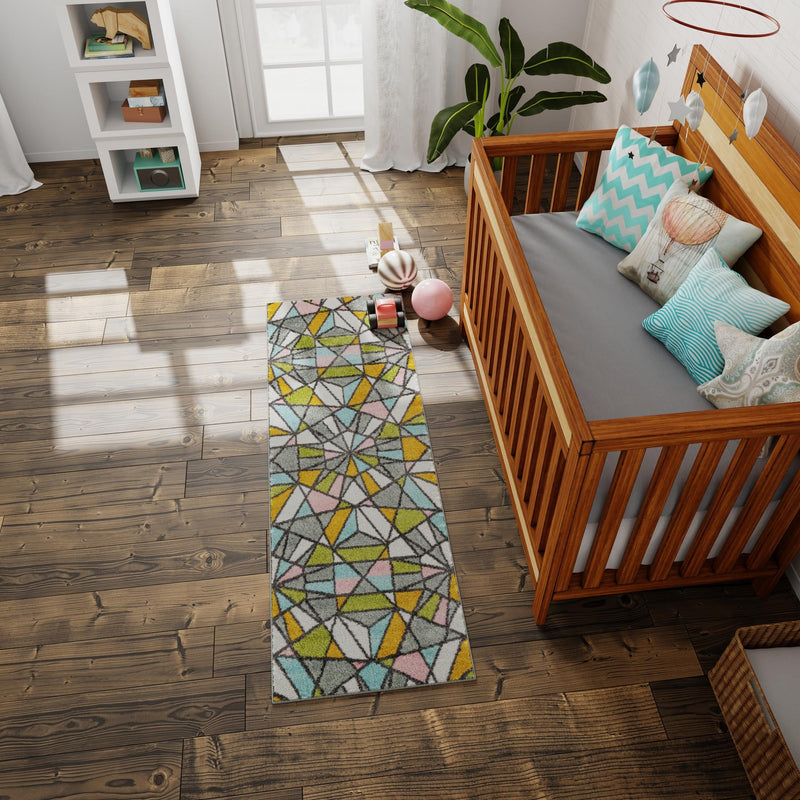 Playful Patterns Collection Area Rug - Chromatic Runner Multi lifestyle 51