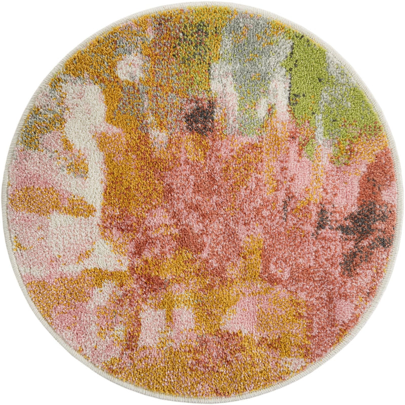 Playful Patterns Collection Area Rug - Flutter Round Multi lifestyle 22