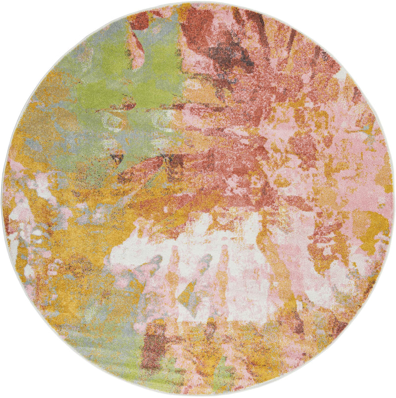 Playful Patterns Collection Area Rug - Flutter Round Multi lifestyle 20