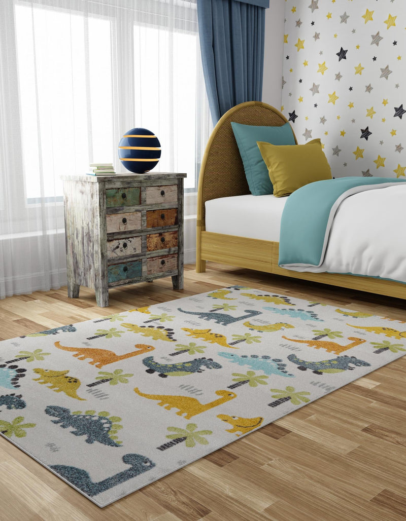 Playful Patterns Collection Area Rug - Pastiche Rectangle Ivory lifestyle 3