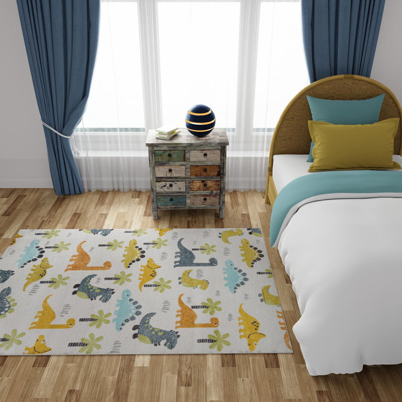Playful Patterns Collection Area Rug - Pastiche Rectangle Ivory lifestyle 18