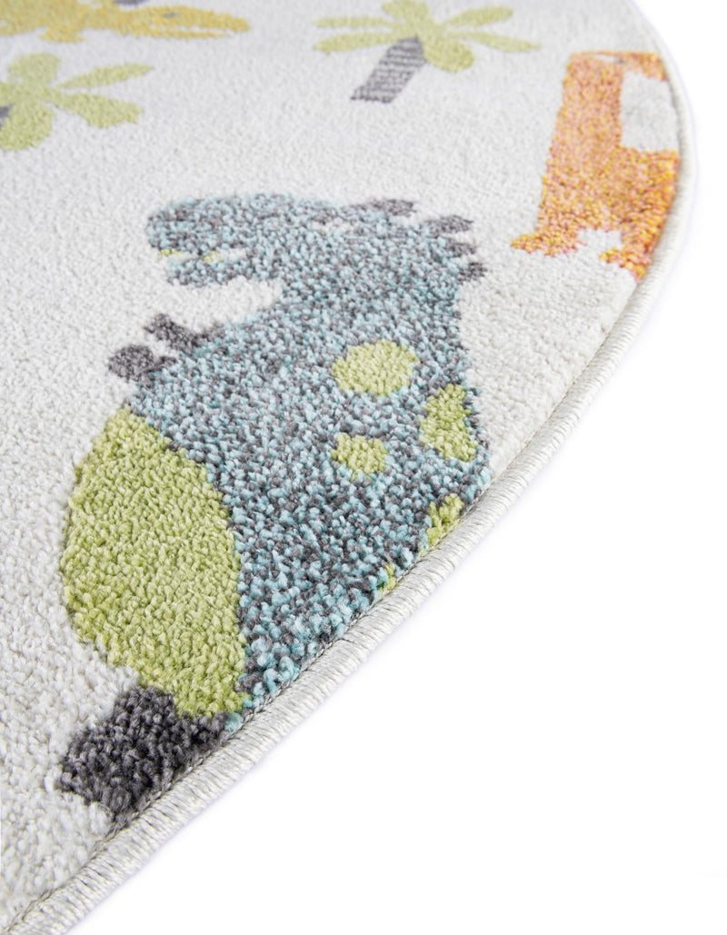 Playful Patterns Collection Area Rug - Pastiche Round Ivory lifestyle 33