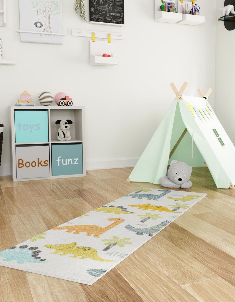 Playful Patterns Collection Area Rug - Pastiche Runner Ivory lifestyle 25