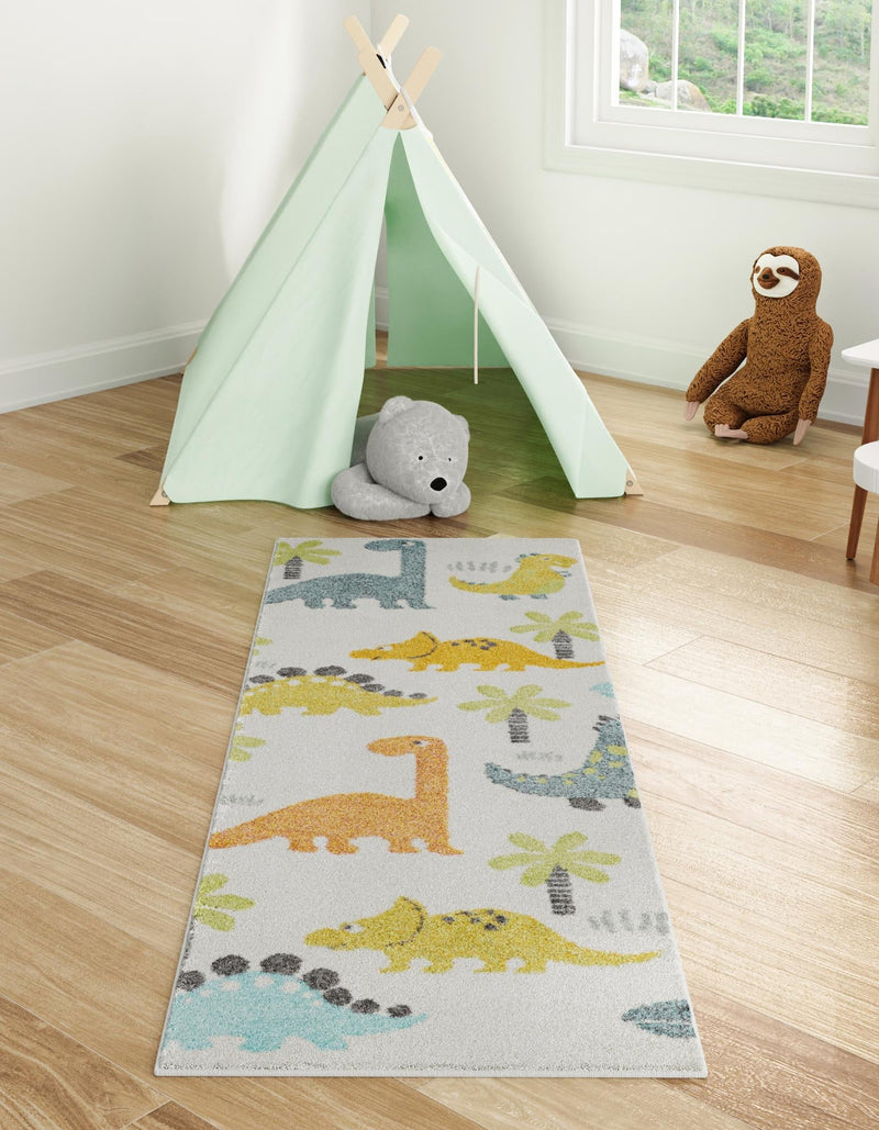 Playful Patterns Collection Area Rug - Pastiche Runner Ivory lifestyle 27