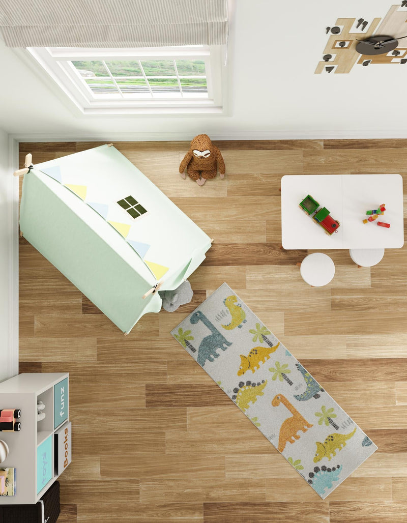 Playful Patterns Collection Area Rug - Pastiche Runner Ivory lifestyle 49