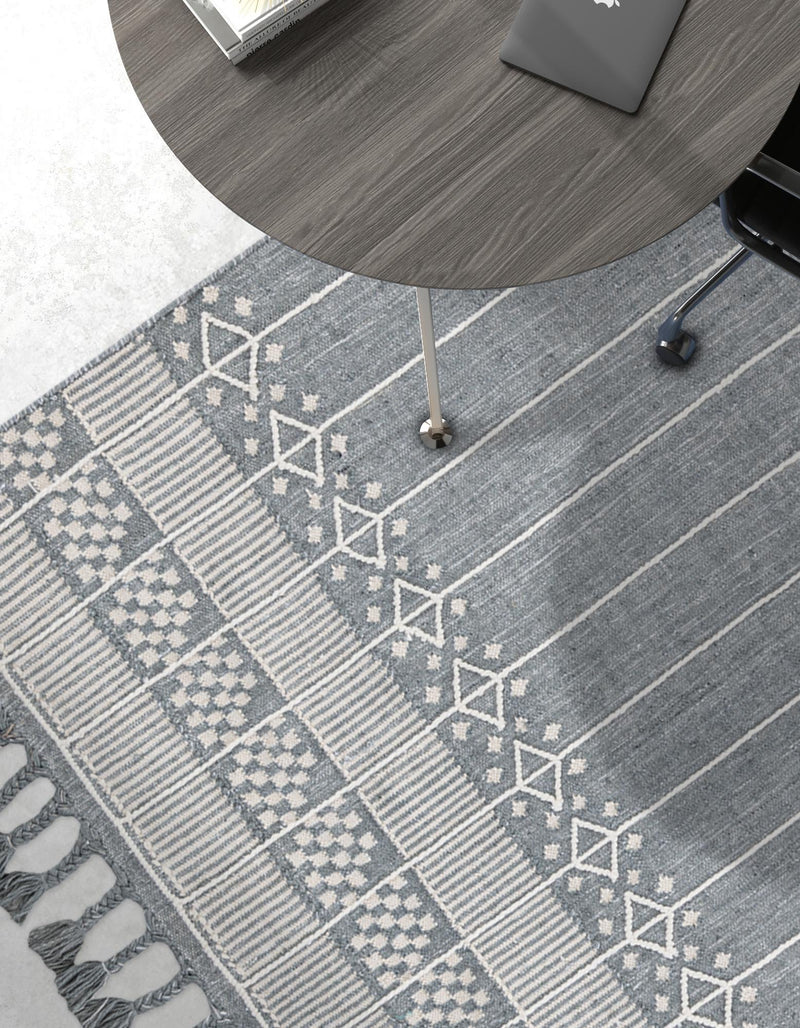Sustainable Nomad Terrace Collection Area Rug - Reef Rectangle Cool Gray lifestyle 41