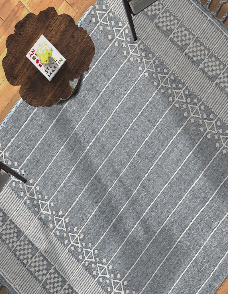 Sustainable Nomad Terrace Collection Area Rug - Reef Rectangle Cool Gray lifestyle 64