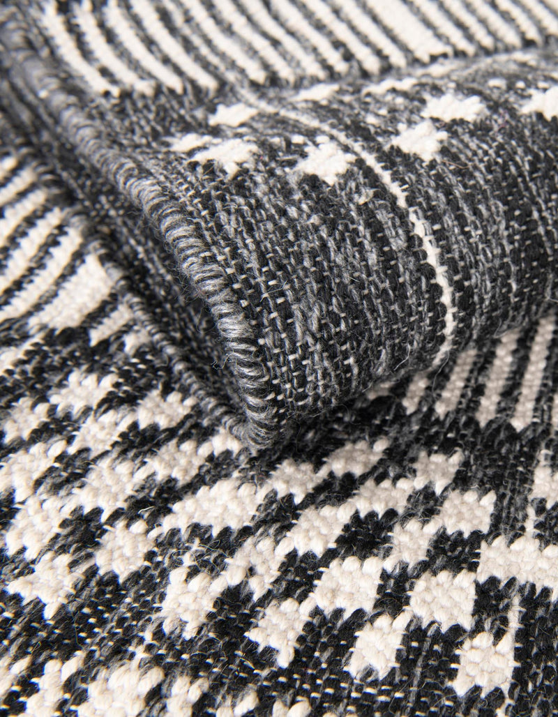 Sustainable Nomad Terrace Collection Area Rug - Reef Rectangle Charcoal Black lifestyle 77