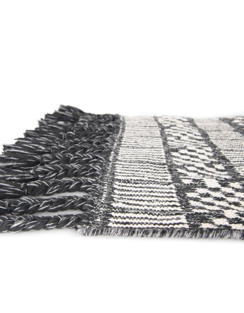 Sustainable Nomad Terrace Collection Area Rug - Reef Rectangle Charcoal Black lifestyle 83