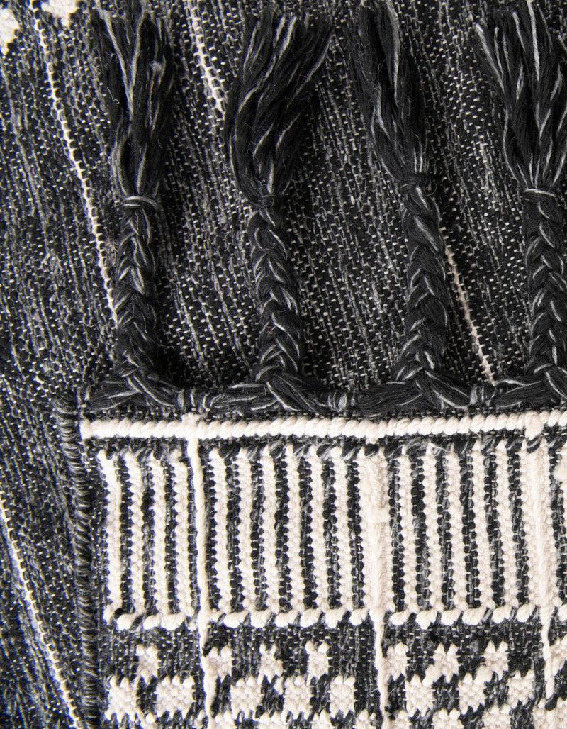 Sustainable Nomad Terrace Collection Area Rug - Reef Rectangle Charcoal Black lifestyle 95