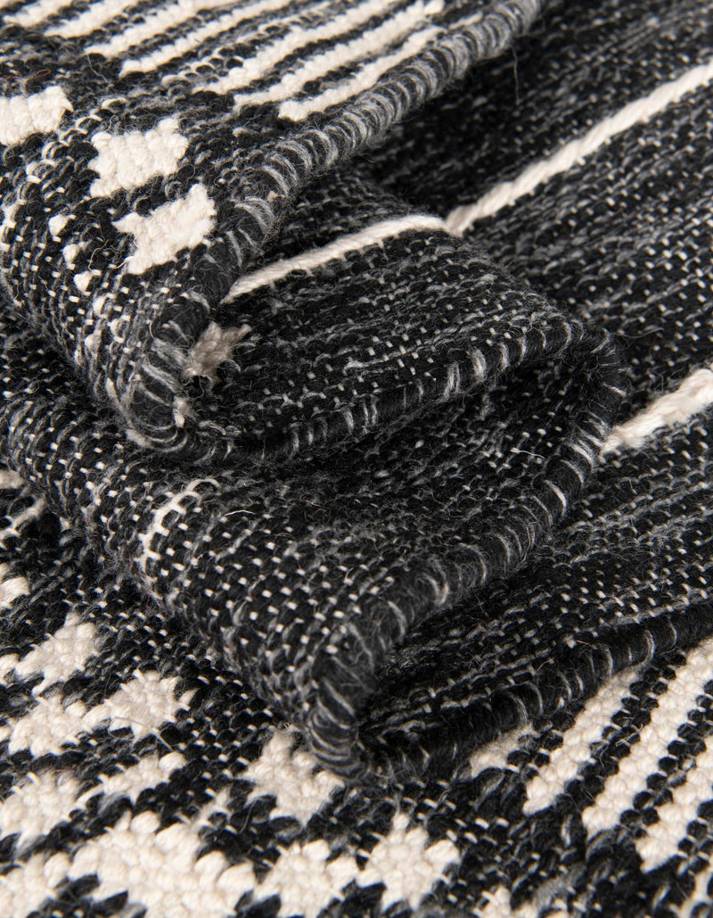 Sustainable Nomad Terrace Collection Area Rug - Reef Rectangle Charcoal Black lifestyle 119