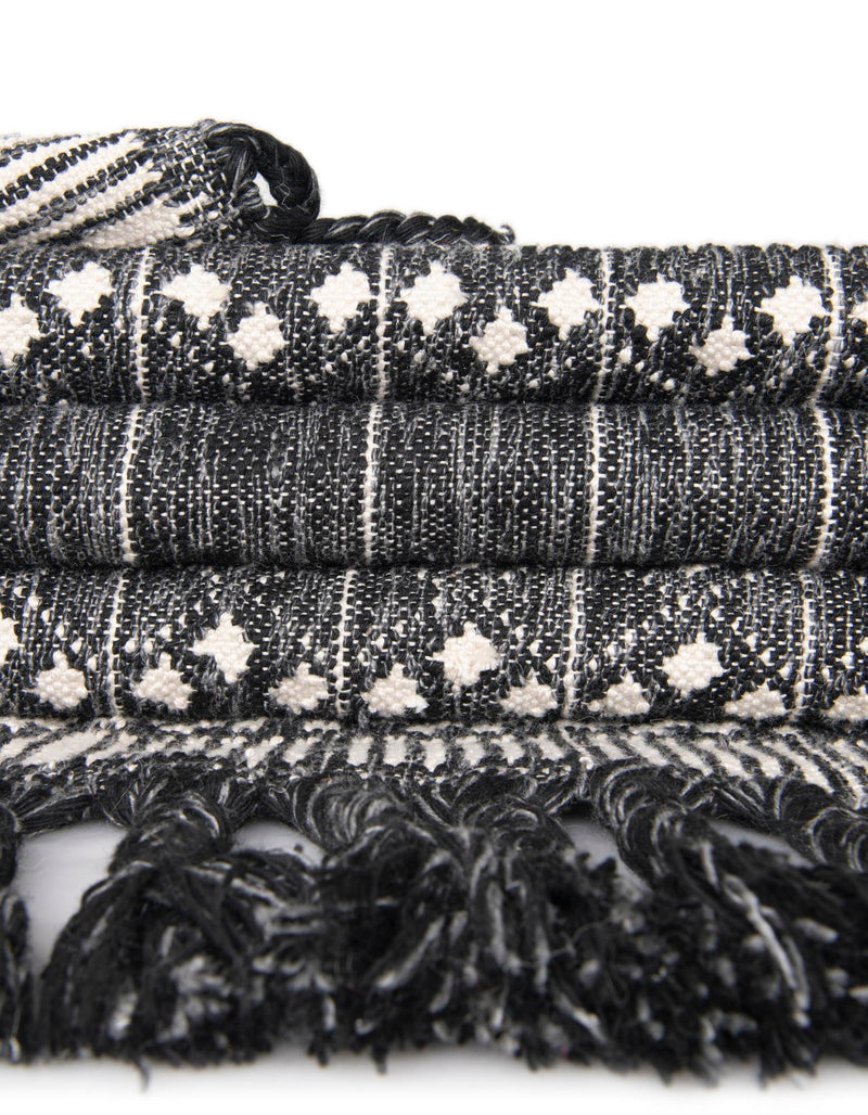 Sustainable Nomad Terrace Collection Area Rug - Reef Rectangle Charcoal Black lifestyle 125
