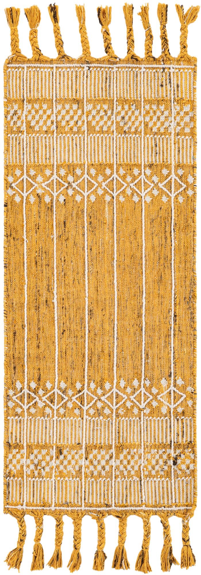 Sustainable Nomad Terrace Collection Area Rug - Reef Runner Mustard Yellow lifestyle 44