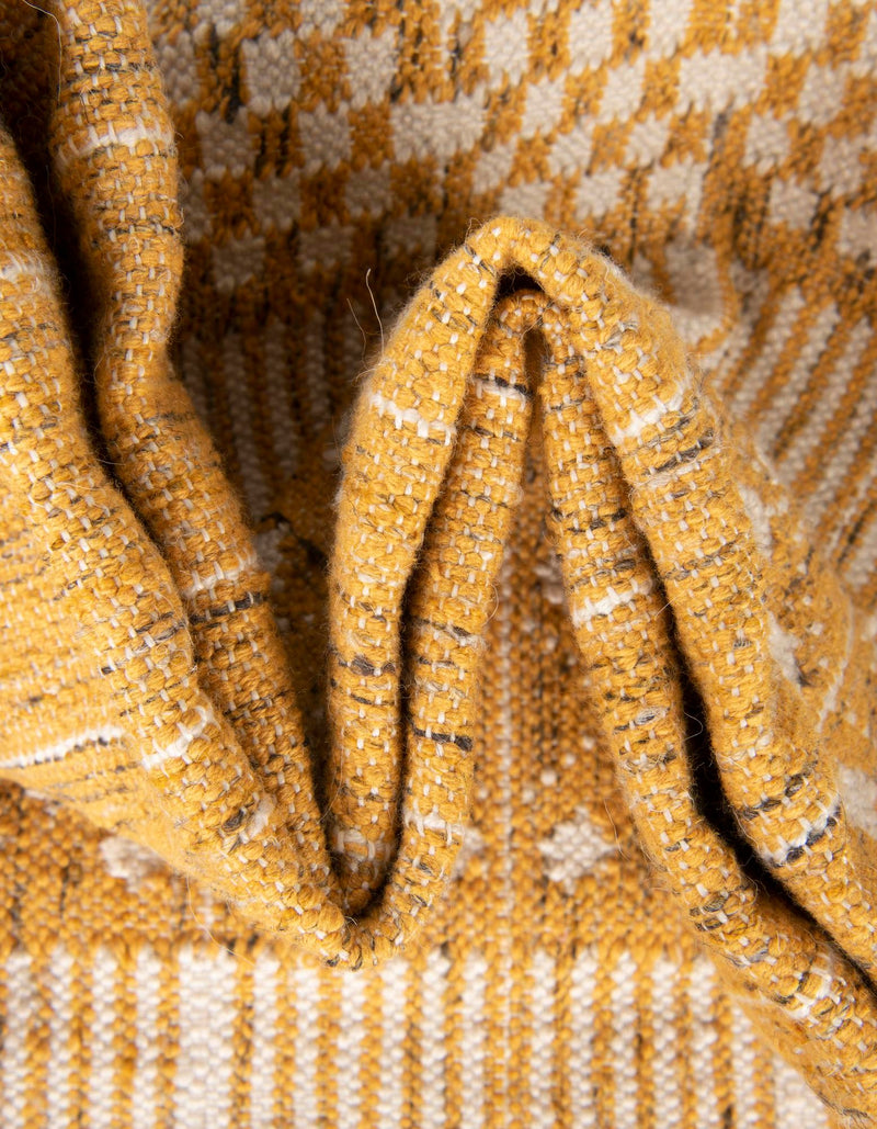 Sustainable Nomad Terrace Collection Area Rug - Reef Rectangle Mustard Yellow lifestyle 29