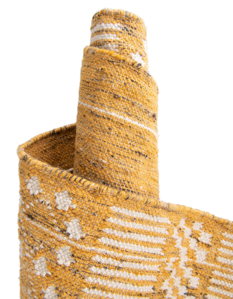 Sustainable Nomad Terrace Collection Area Rug - Reef Rectangle Mustard Yellow lifestyle 35
