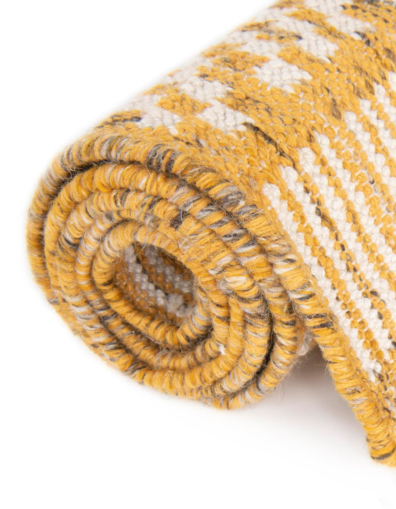 Sustainable Nomad Terrace Collection Area Rug - Reef Rectangle Mustard Yellow lifestyle 37