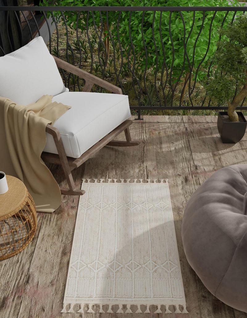 Sustainable Nomad Terrace Collection Area Rug - Reef Rectangle Ivory lifestyle 15