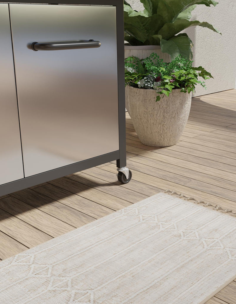 Sustainable Nomad Terrace Collection Area Rug - Reef Rectangle Ivory lifestyle 22