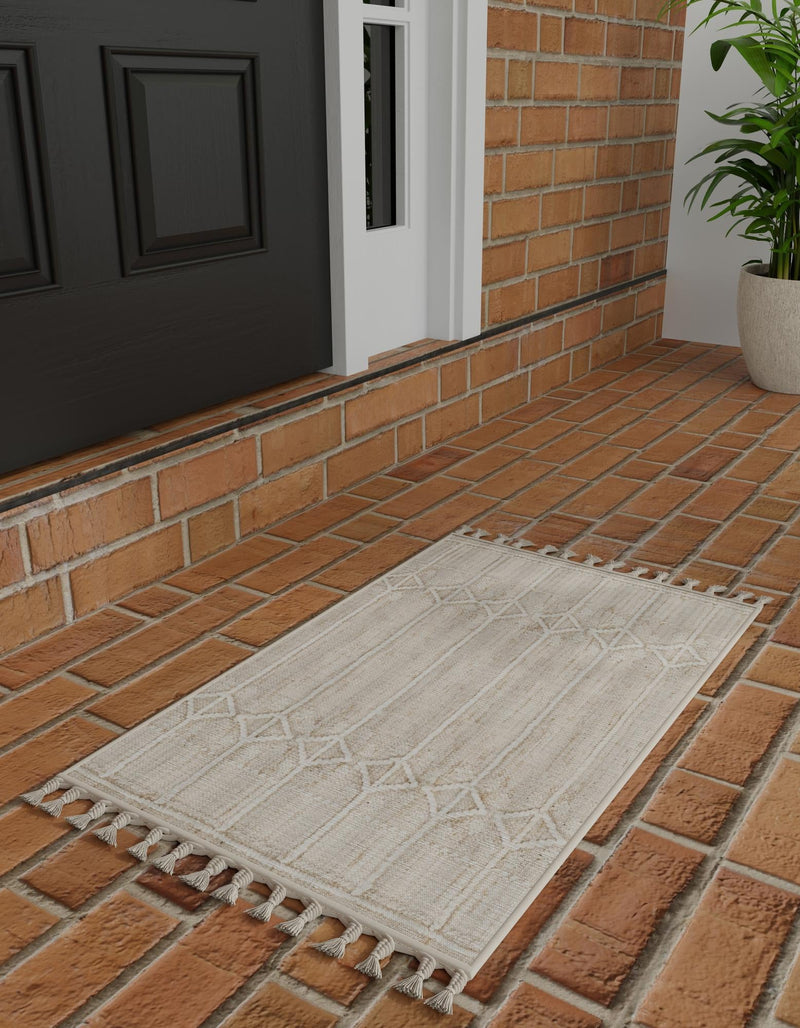 Sustainable Nomad Terrace Collection Area Rug - Reef Rectangle Ivory lifestyle 29