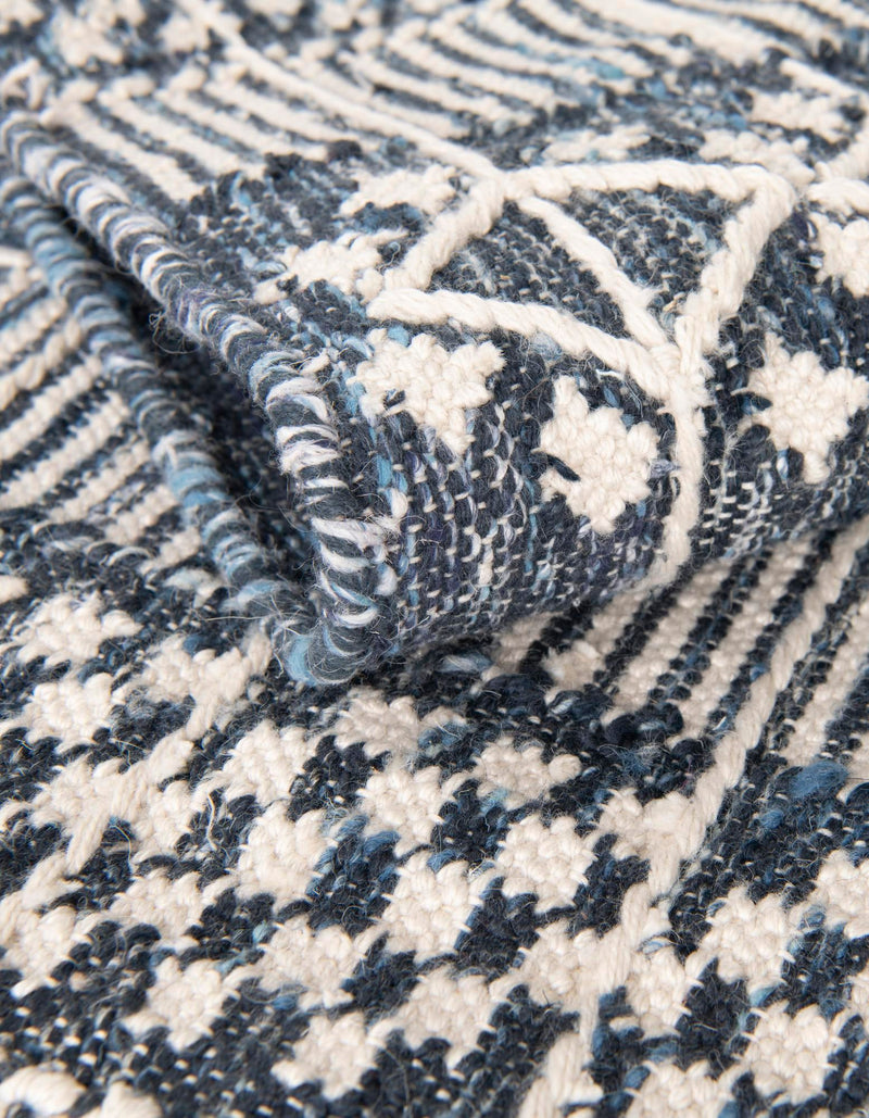 Sustainable Nomad Terrace Collection Area Rug - Reef Rectangle Navy Blue lifestyle 85