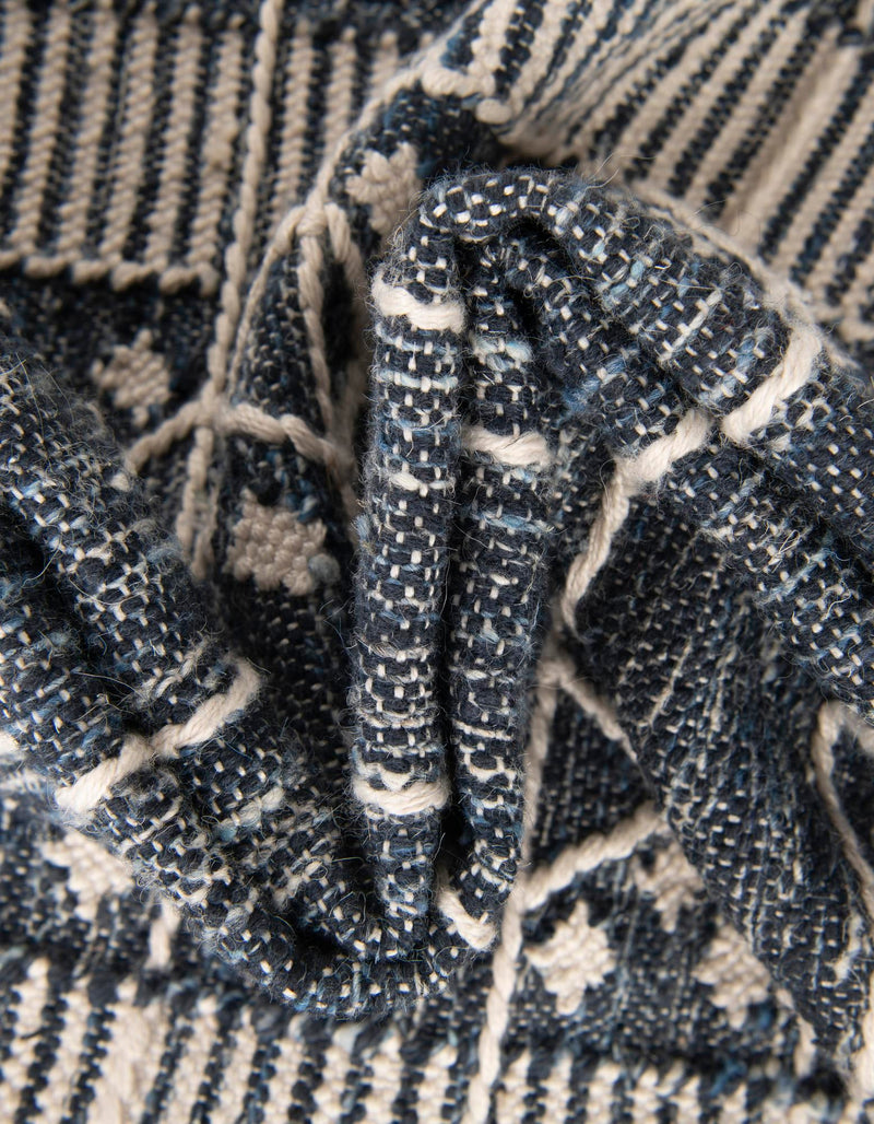 Sustainable Nomad Terrace Collection Area Rug - Reef Rectangle Navy Blue lifestyle 97