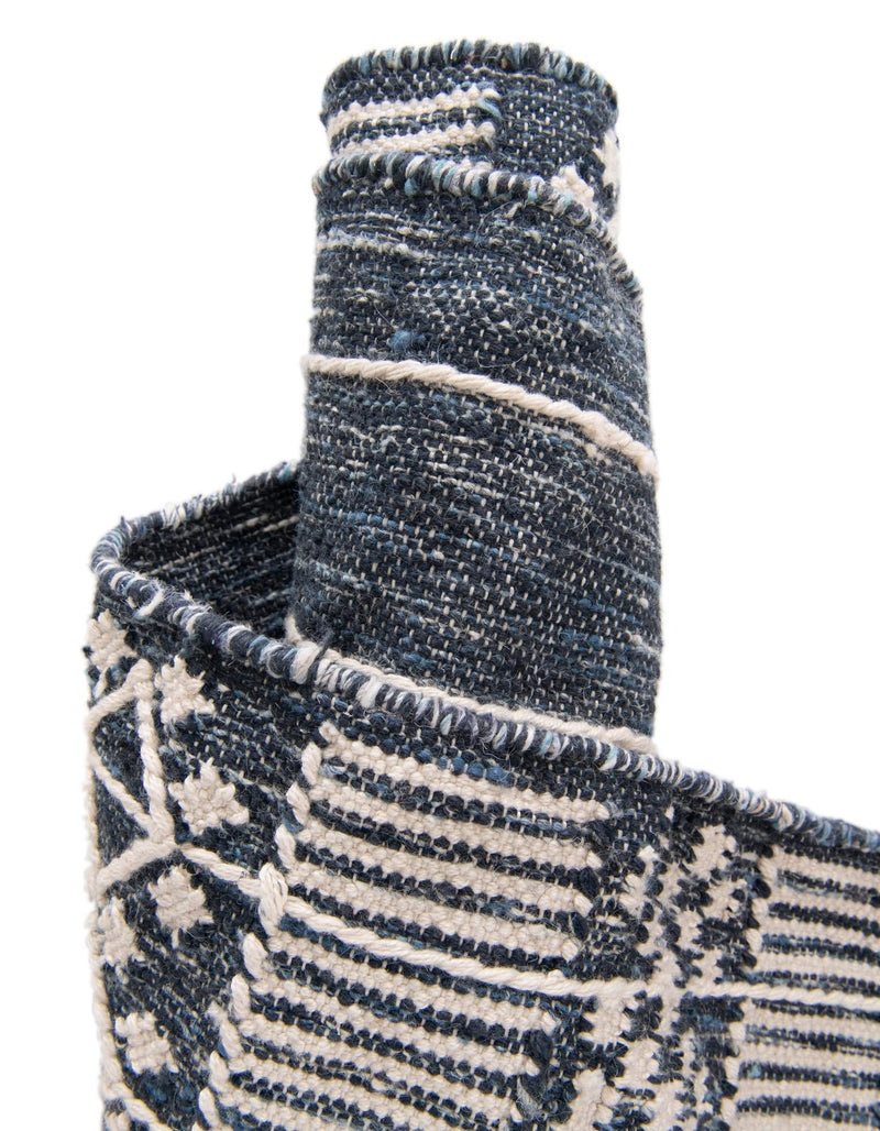 Sustainable Nomad Terrace Collection Area Rug - Reef Rectangle Navy Blue lifestyle 115