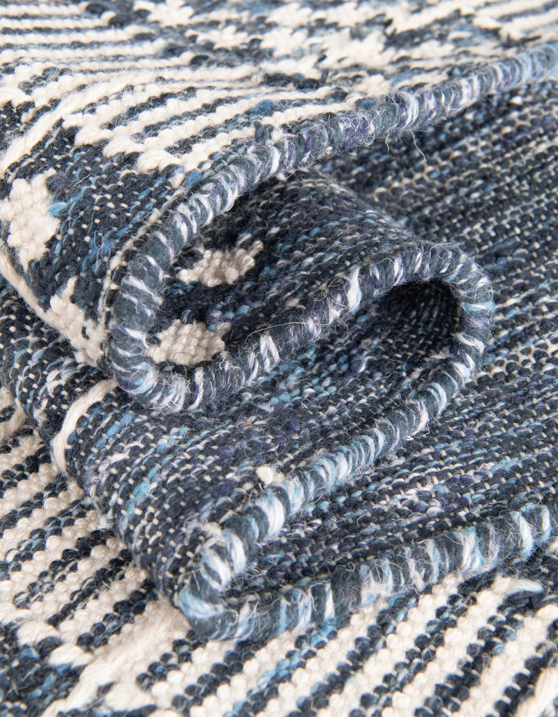 Sustainable Nomad Terrace Collection Area Rug - Reef Rectangle Navy Blue lifestyle 127