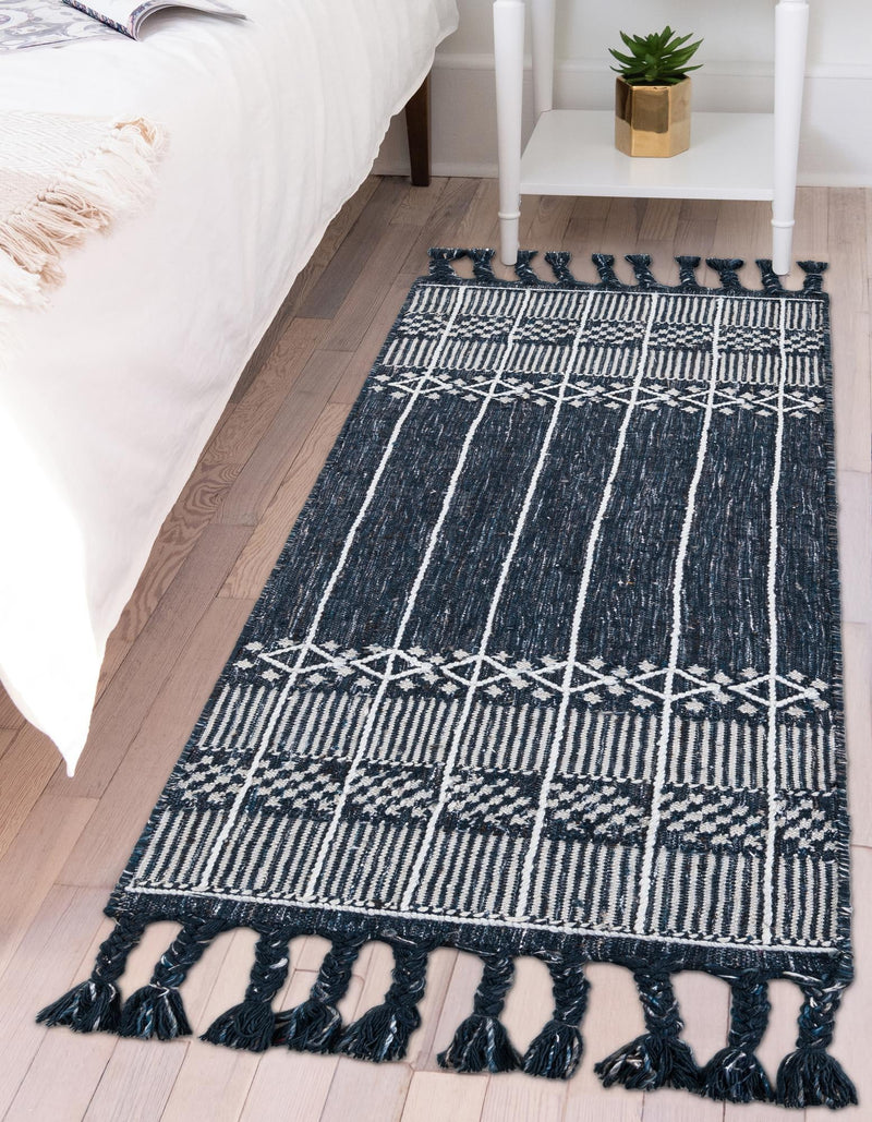 Sustainable Nomad Terrace Collection Area Rug - Reef Runner Navy Blue lifestyle 156
