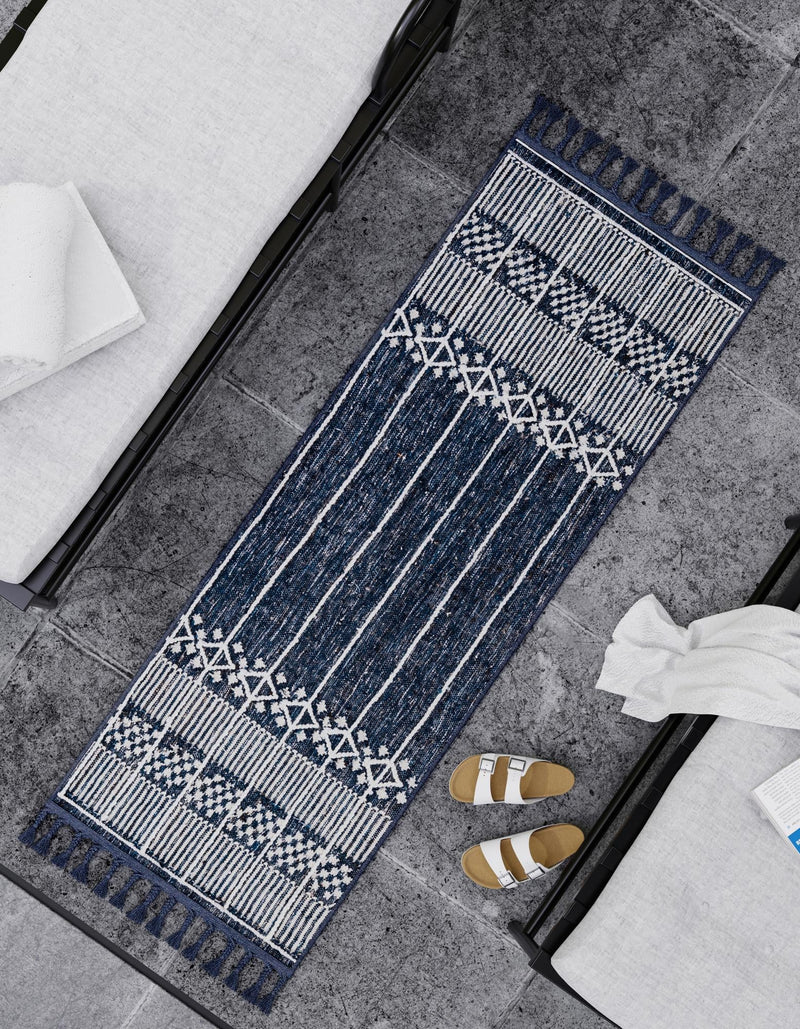 Sustainable Nomad Terrace Collection Area Rug - Reef Runner Navy Blue lifestyle 161