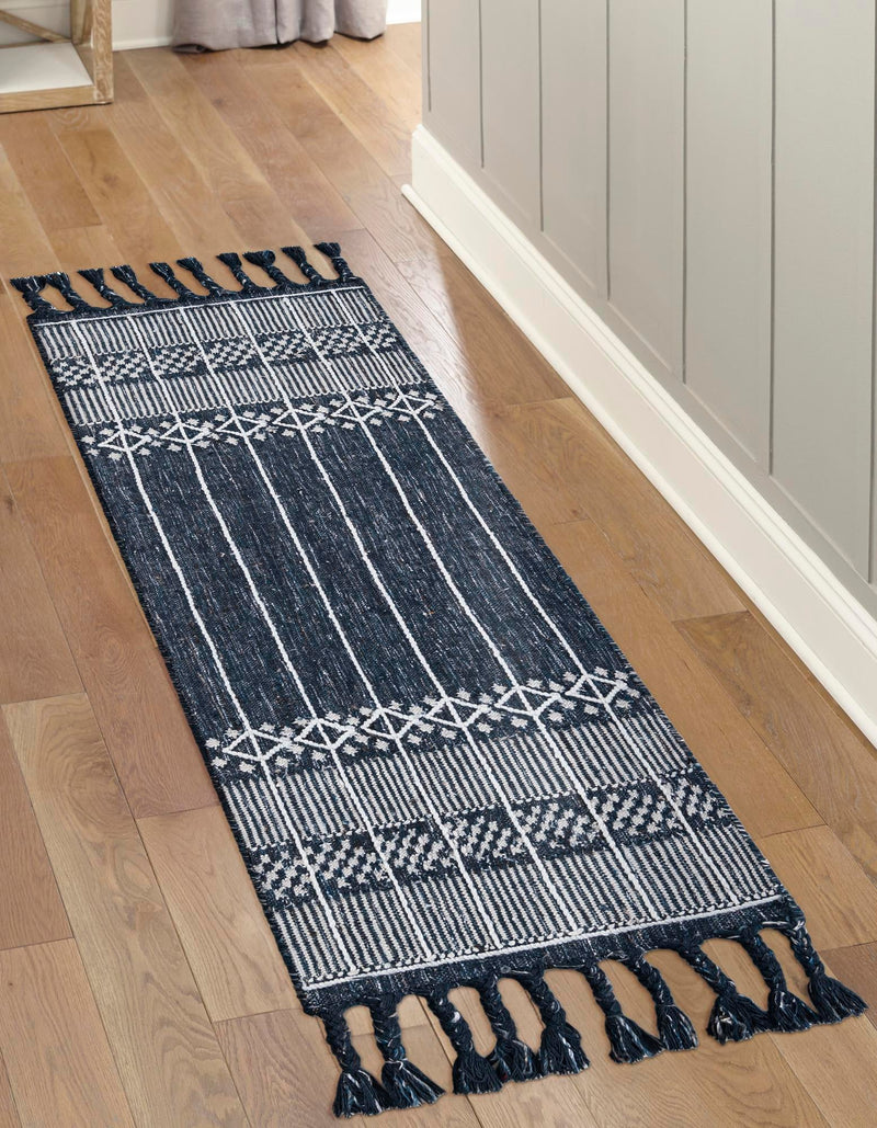 Sustainable Nomad Terrace Collection Area Rug - Reef Runner Navy Blue lifestyle 166
