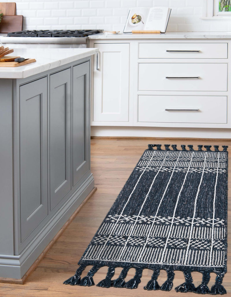 Sustainable Nomad Terrace Collection Area Rug - Reef Runner Navy Blue lifestyle 176