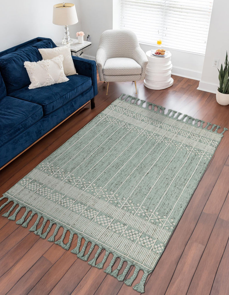 Sustainable Nomad Terrace Collection Area Rug - Reef Rectangle Sea Green lifestyle 17