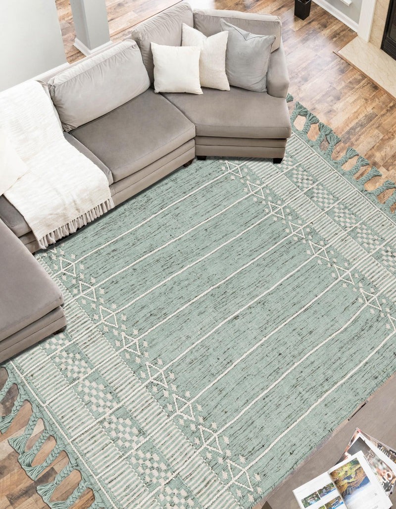 Sustainable Nomad Terrace Collection Area Rug - Reef Rectangle Sea Green lifestyle 31