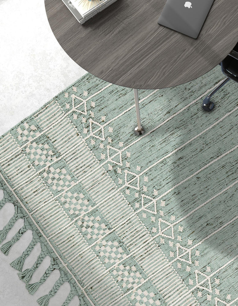 Sustainable Nomad Terrace Collection Area Rug - Reef Rectangle Sea Green lifestyle 44
