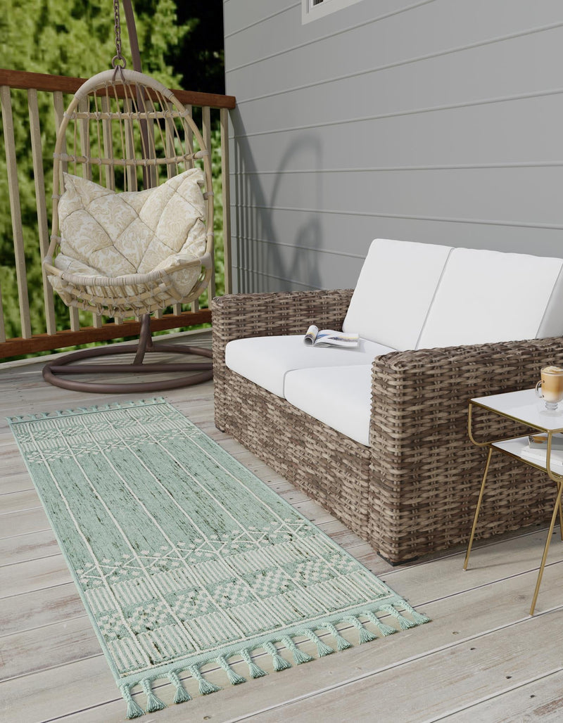 Sustainable Nomad Terrace Collection Area Rug - Reef Runner Sea Green lifestyle 51